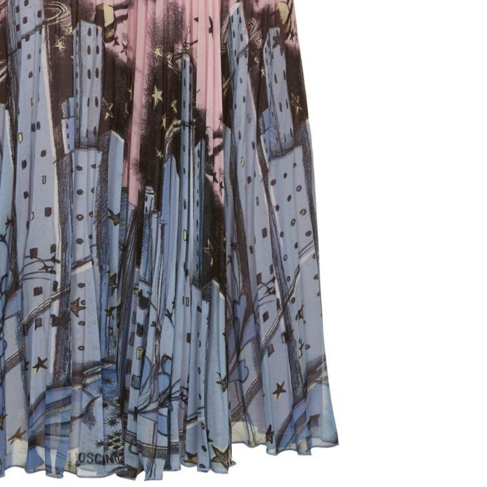 Authentic Pleated Midi Dress In Rosa Multicolor 46 - Picture 2 of 3